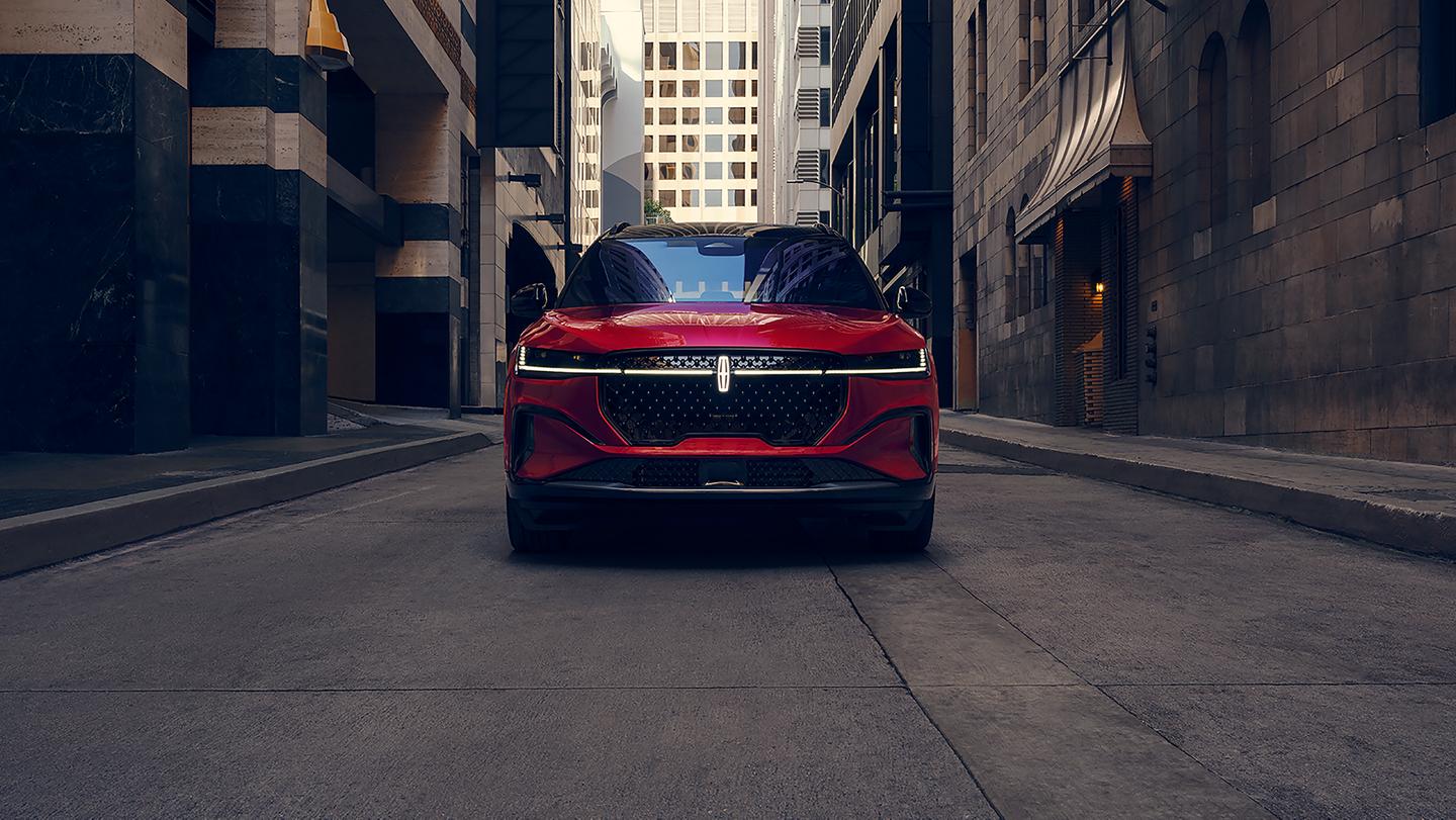 A 2026 Lincoln Nautilus® SUV is parked in an alley in a city setting