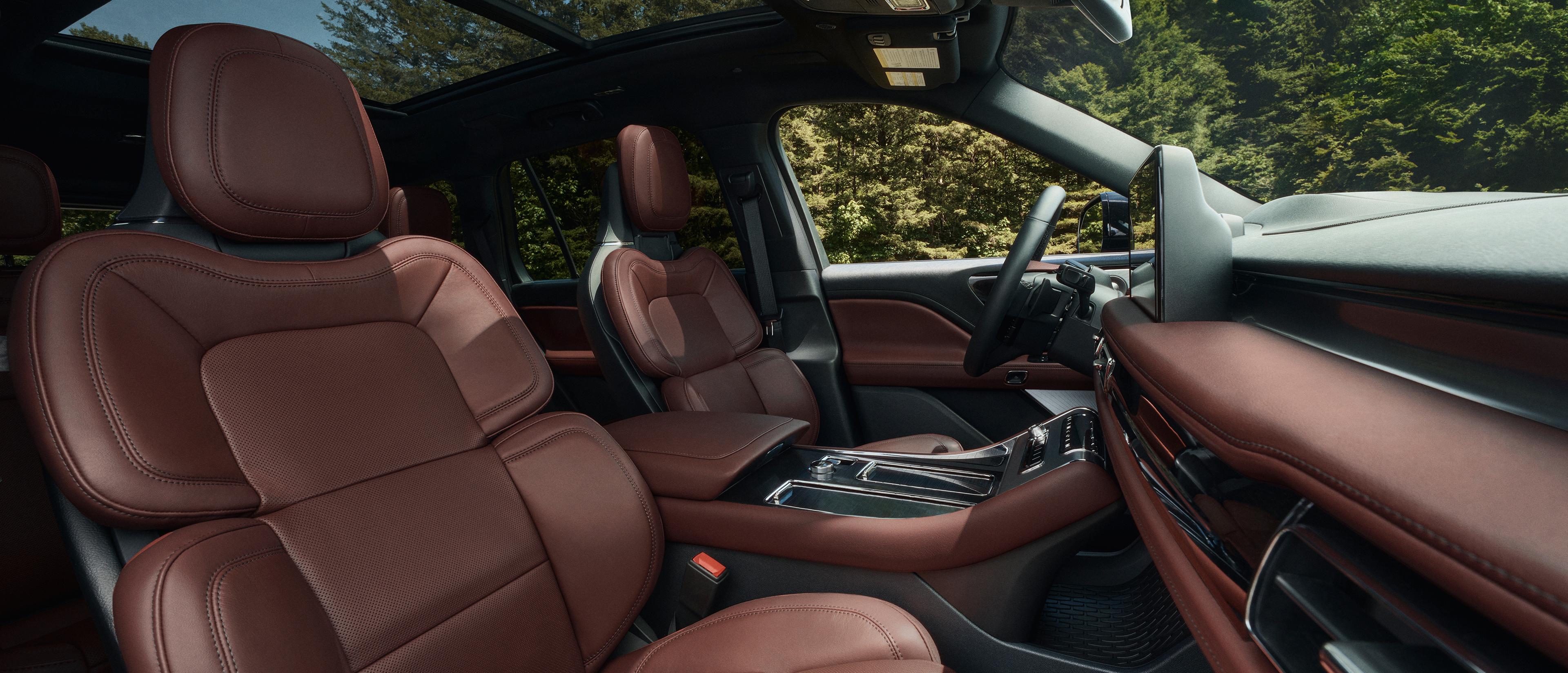 The interior of  2027 Lincoln Aviator® SUV with Heated front seats and steering wheel