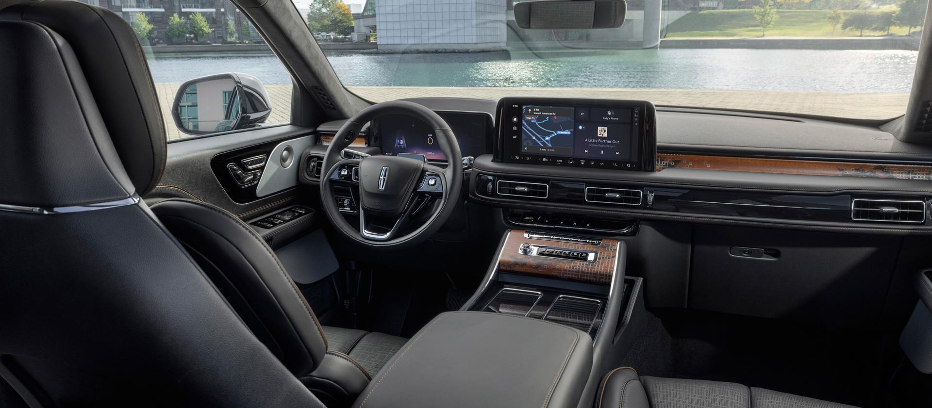 Sleek dashboard details of a 2027 Lincoln Aviator® Black Label™ SUV