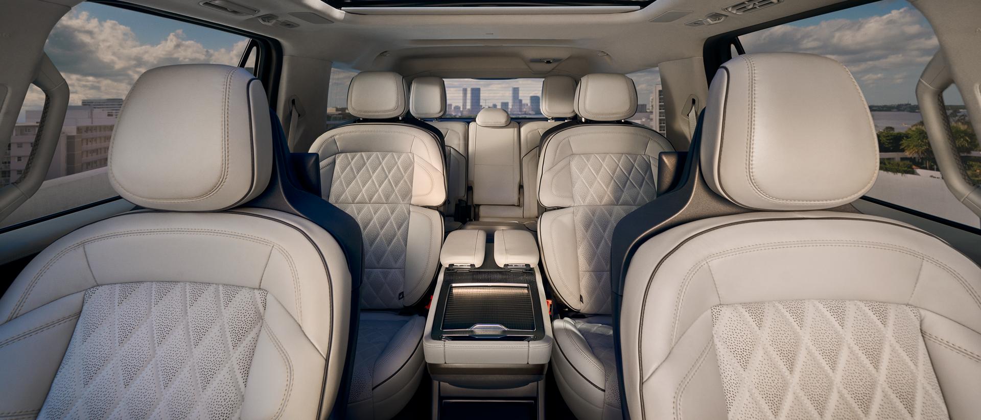 The interior of a Lincoln vehicle.