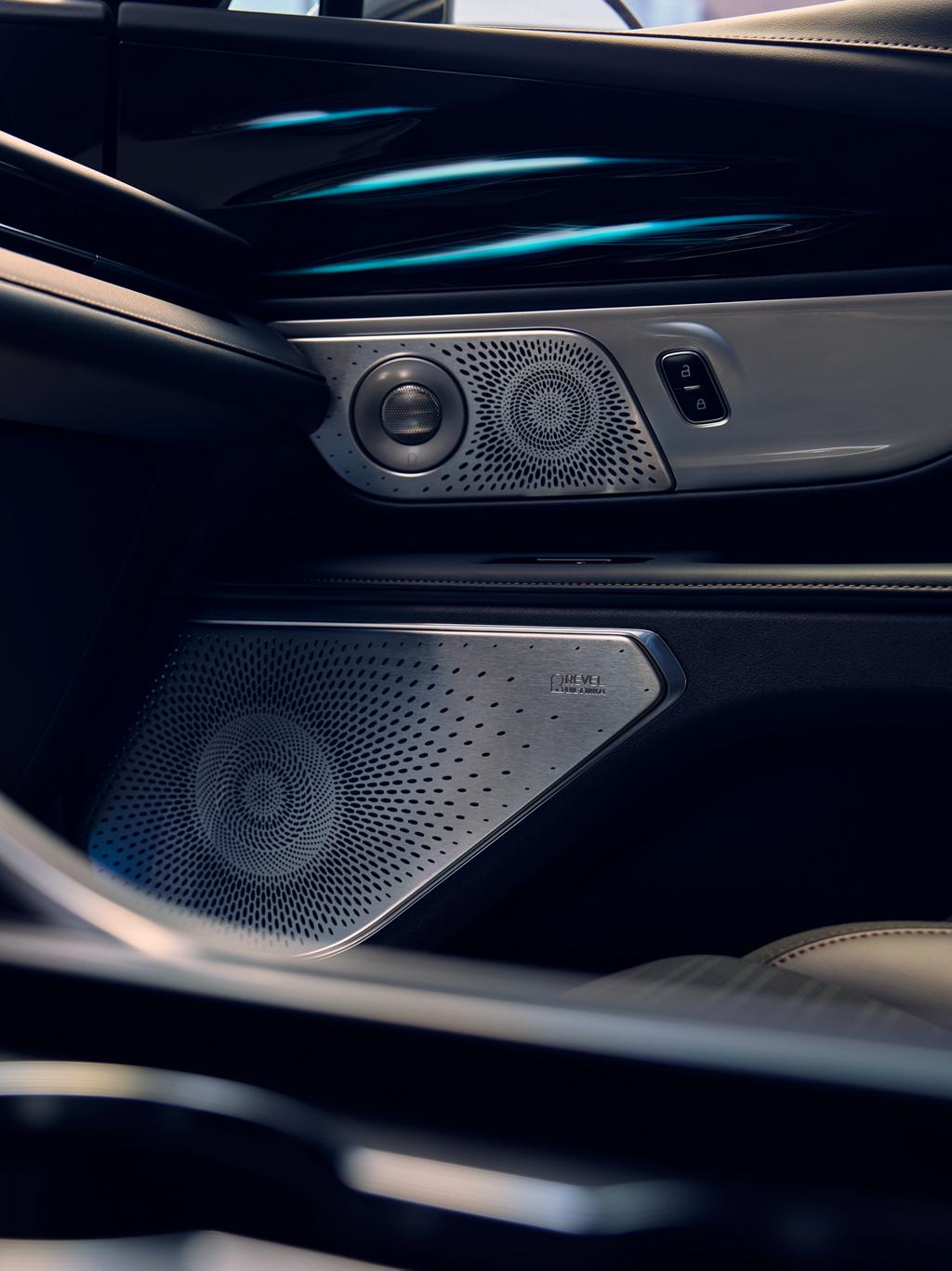 A speaker cover of the 28-speaker Available Revel® Ultima 3D Audio System dazzles with great detail