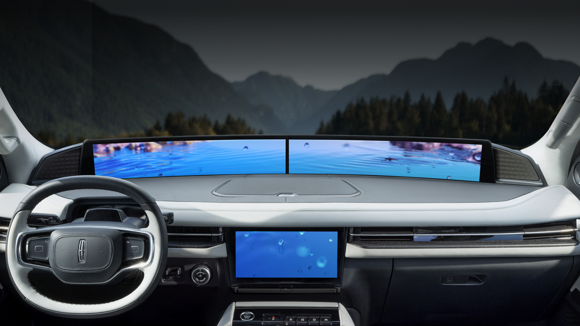 Video preview of the Elements theme displaying animated earth and sky visuals on the Panoramic Display.