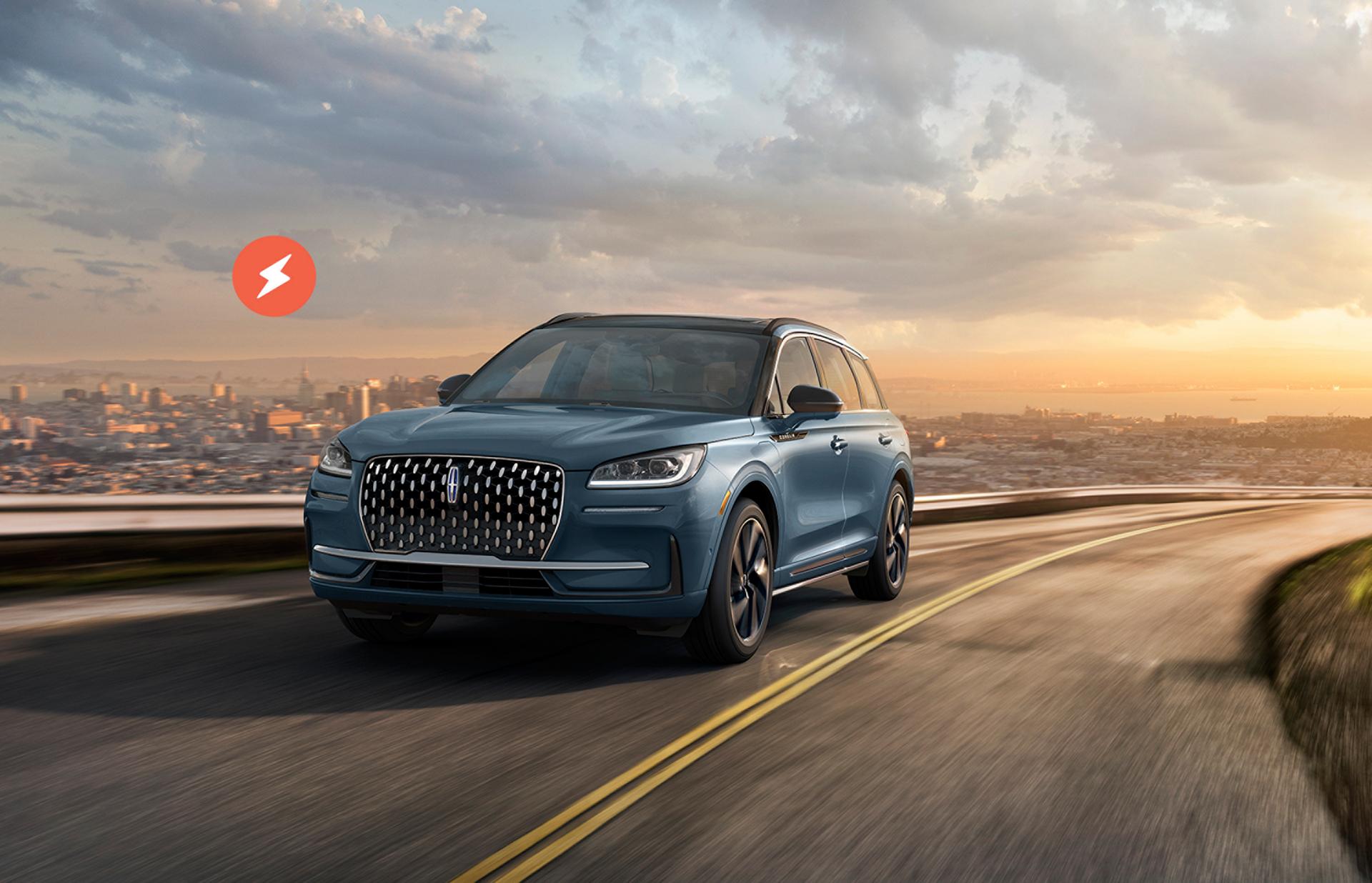 The 2025 Lincoln Corsair driving down the road.