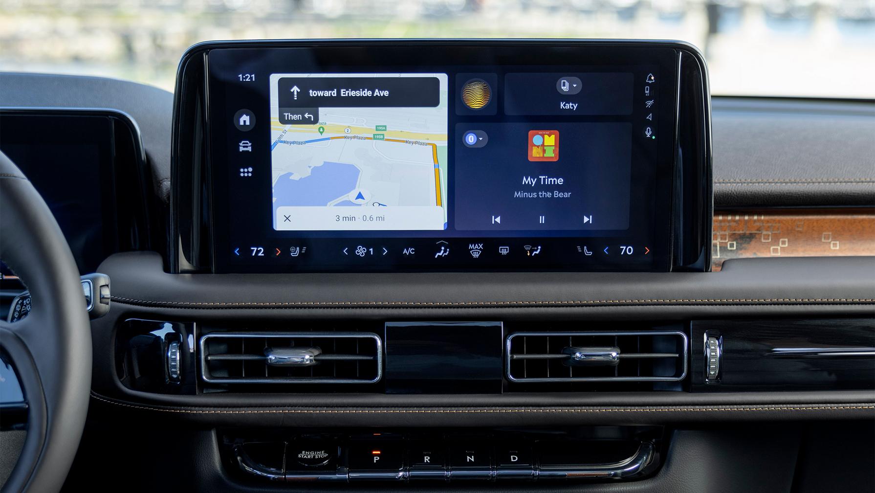 The touchscreen inside of the Lincoln Aviator® SUV