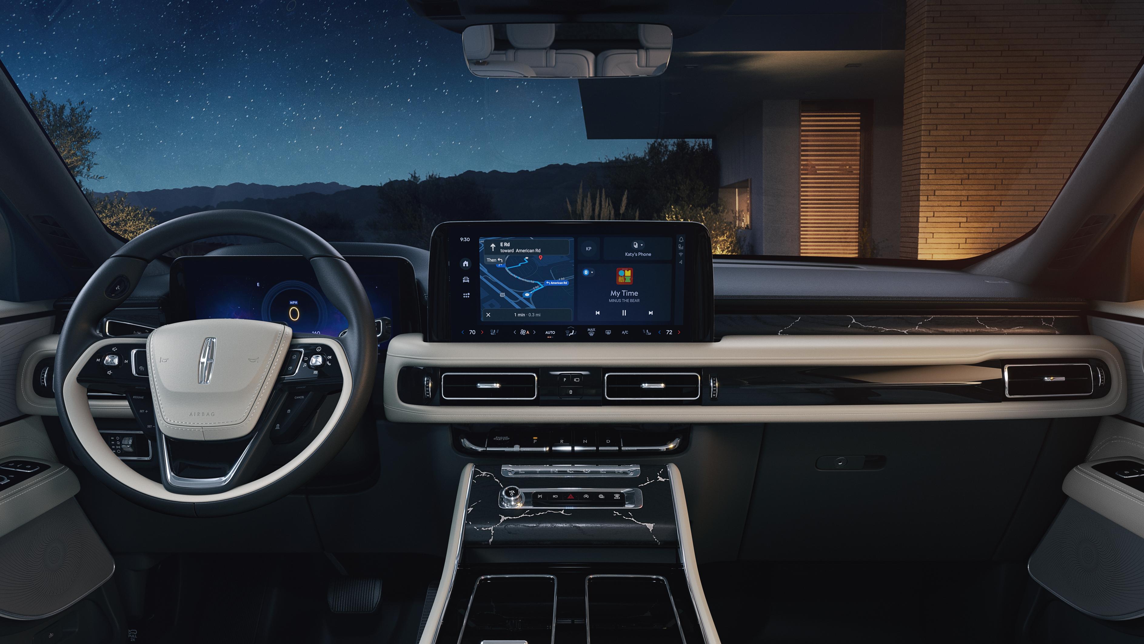 The interior of the 2025 Lincoln Aviator.