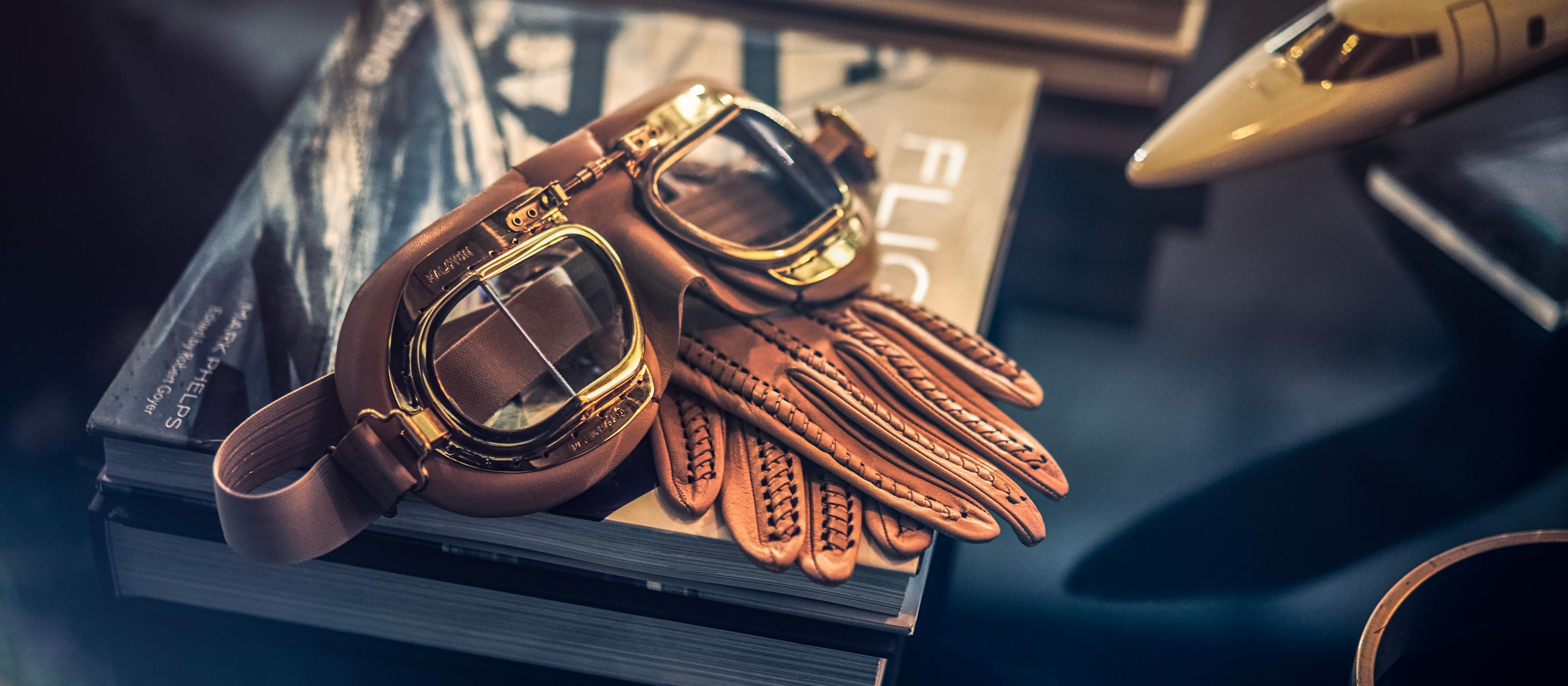 Aviation goggles and gloves hint suggest inspiration of the Lincoln Black Label Flight theme