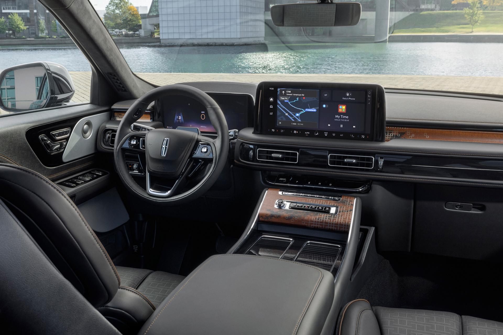 The front cabin of a 2026 Lincoln Black Label Nautilus® SUV is shown in the Invitation interior theme