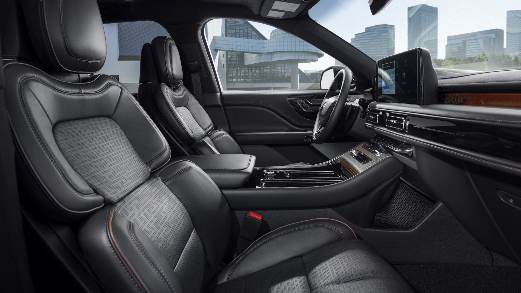 The Perfect Position Front Seats of a 2025 Lincoln Aviator® SUV are shown.