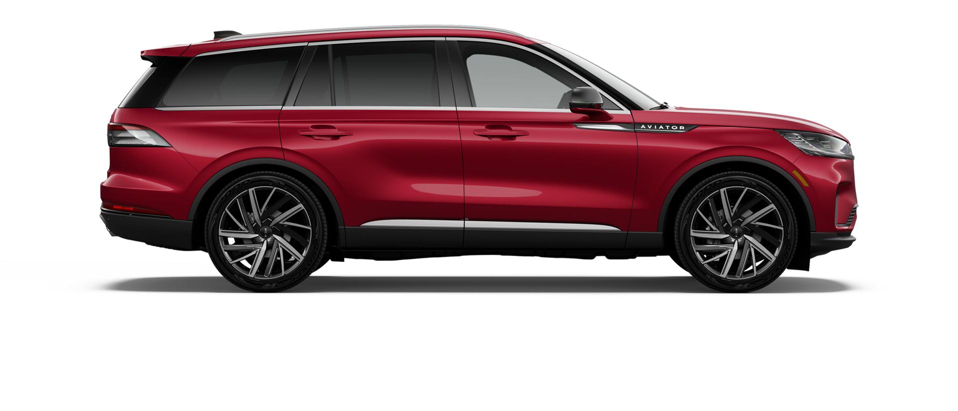 Se muestra el modelo Lincoln Aviator® Reserve 2027 en rojo rubí