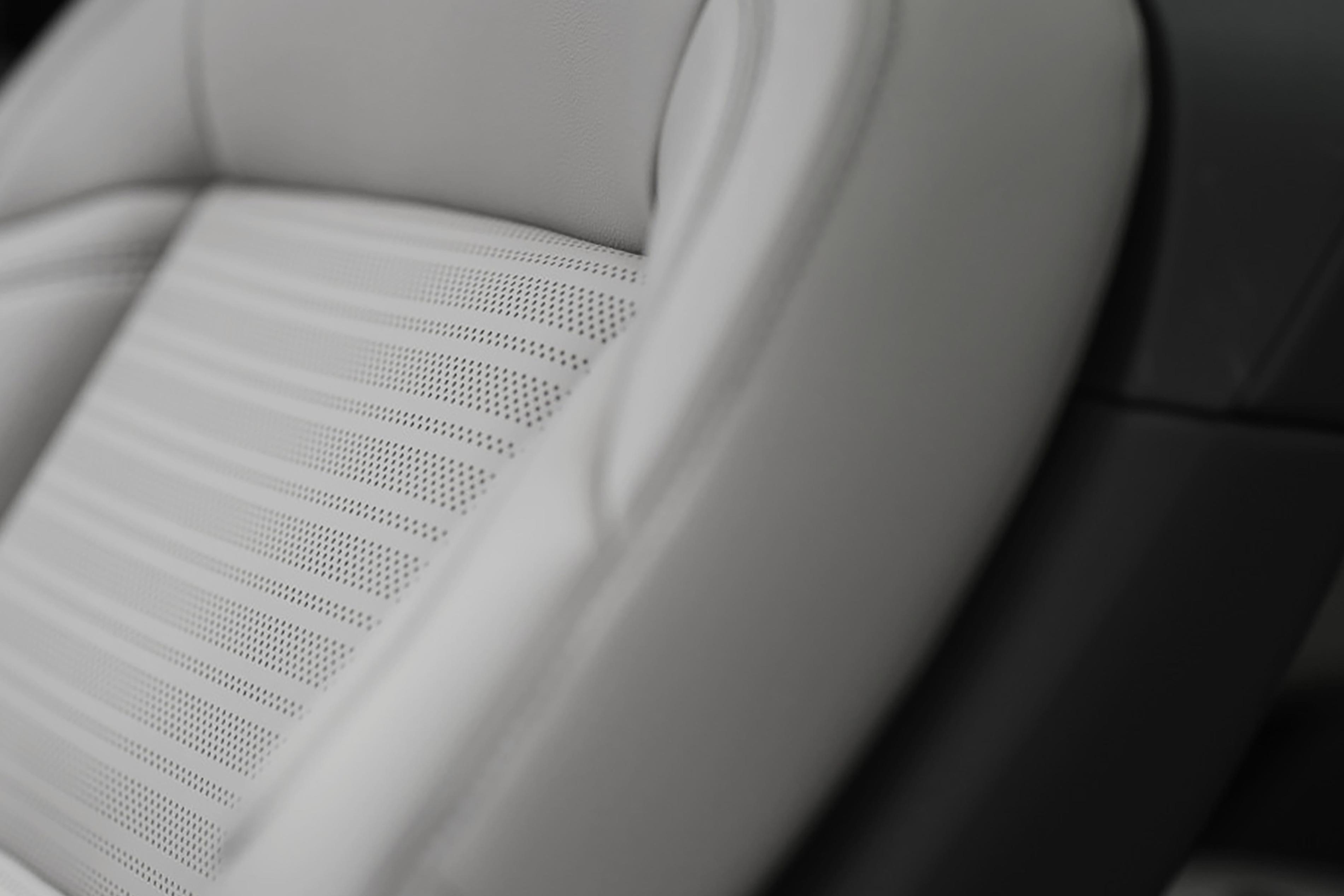 A detailed image of the front seat's leather seating surface in a 2026 Lincoln Nautilus® SUV