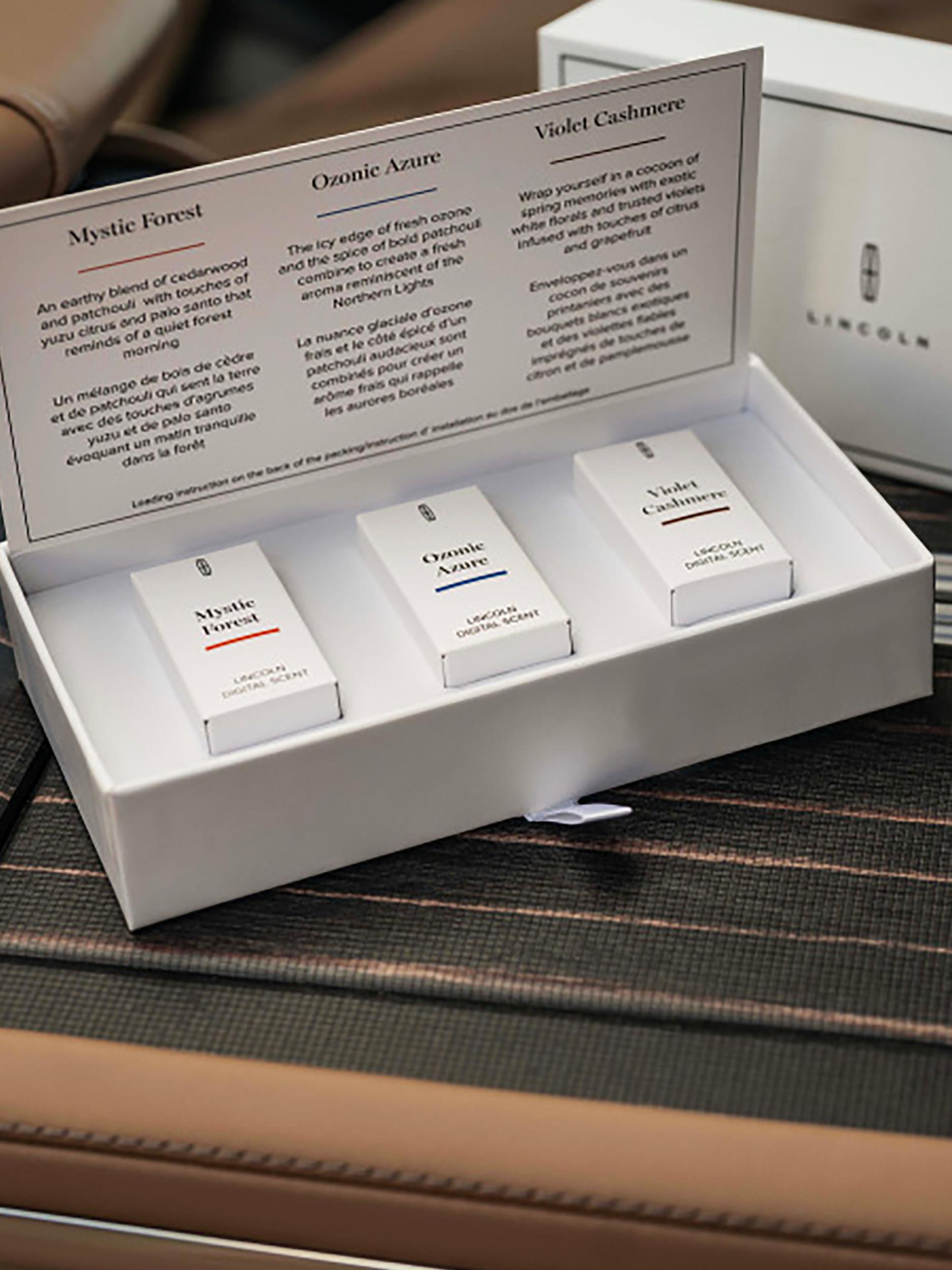 The different Digital scent cartridges shown