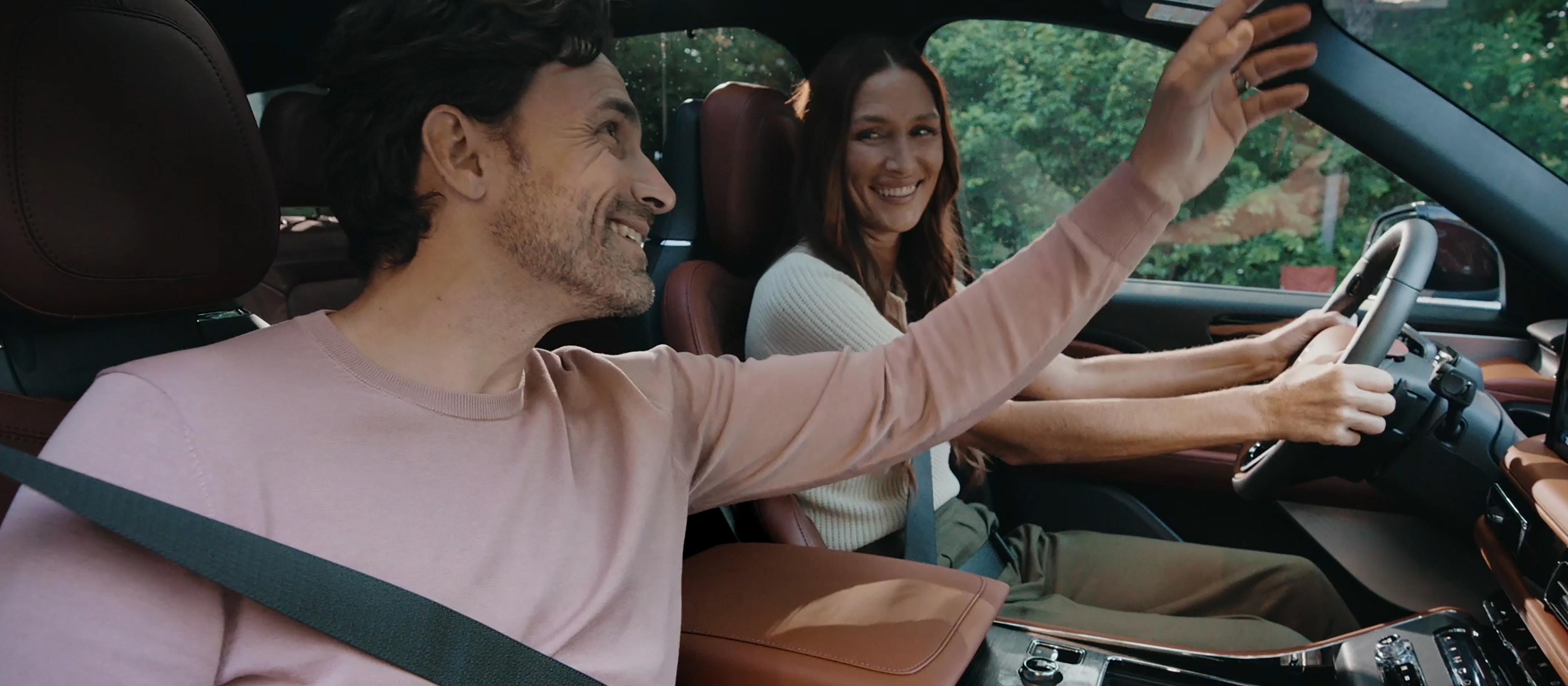 The interior of a 2026 Lincoln Aviator® SUV with the The panoramic Vista Roof
