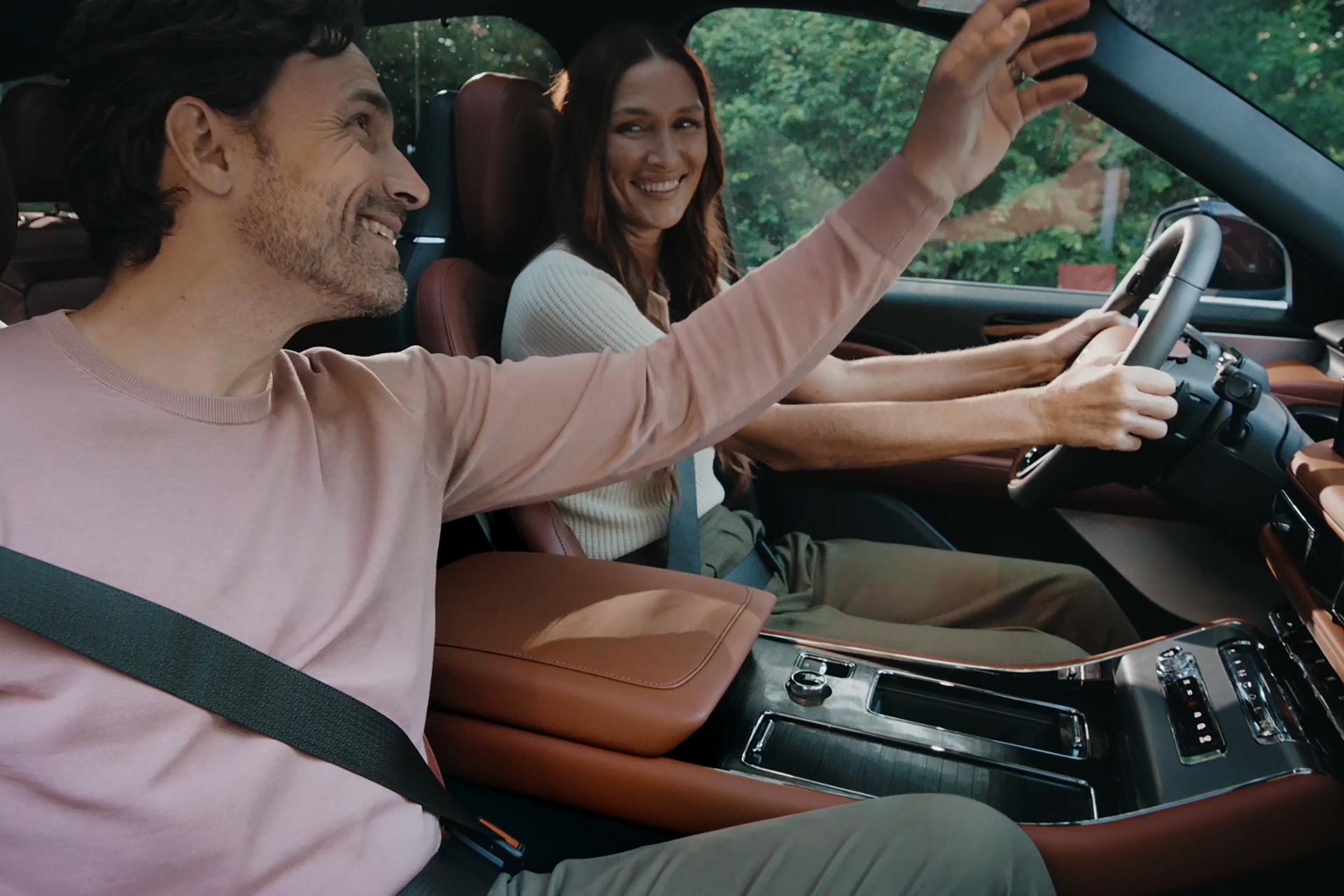 The interior of a 2026 Lincoln Aviator® SUV with the The panoramic Vista Roof