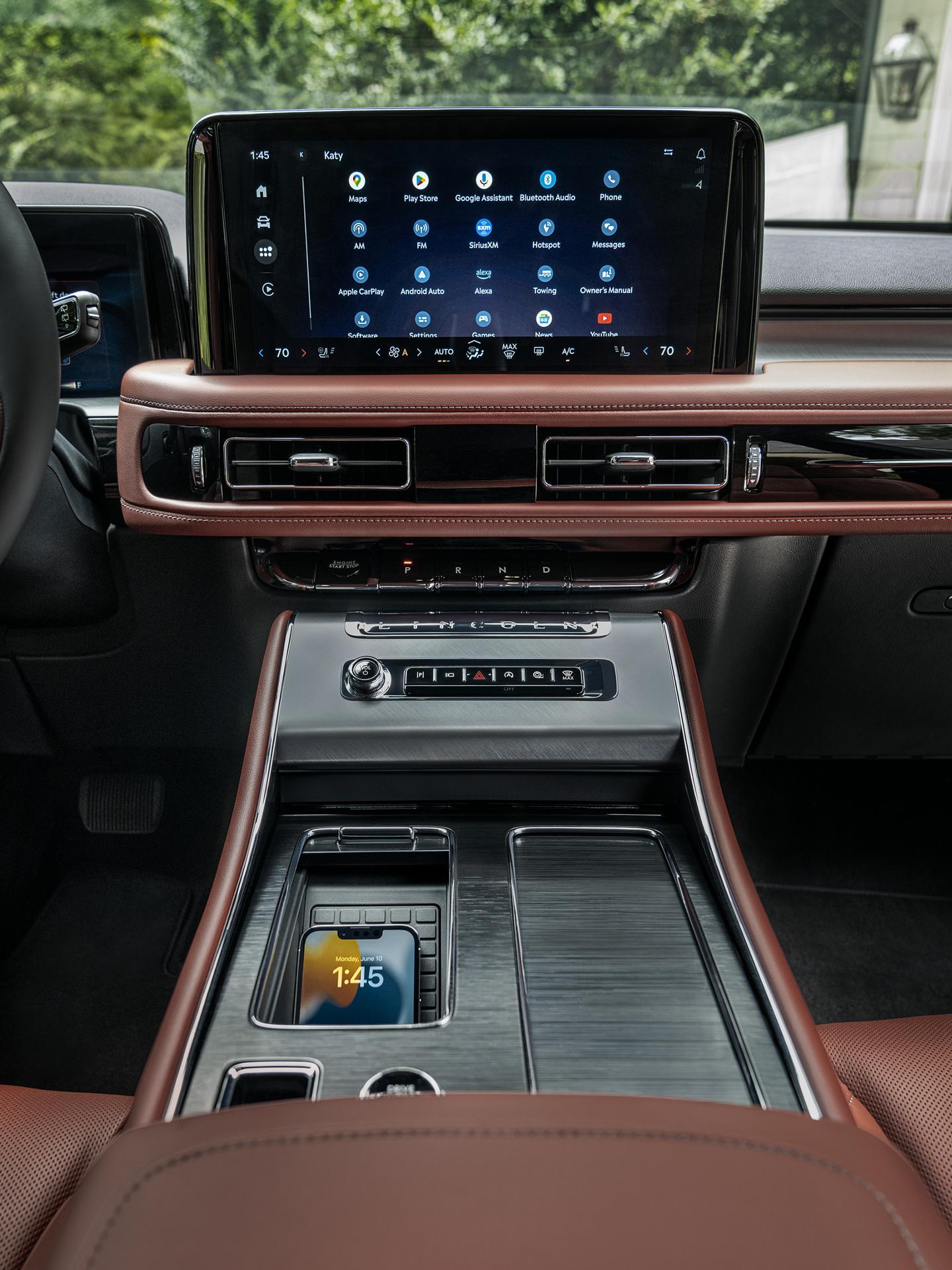 The center touchscreen in the 2026 Lincoln Aviator.