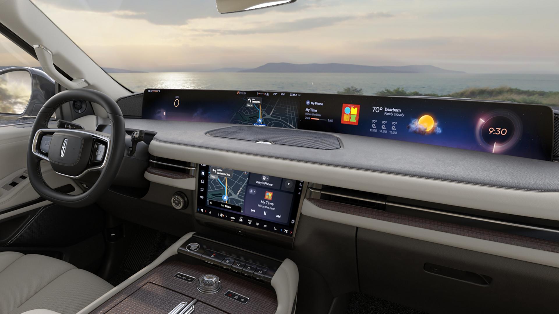 The 48-inch-wide panoramic display inside a 2027 Lincoln Navigator® SUV