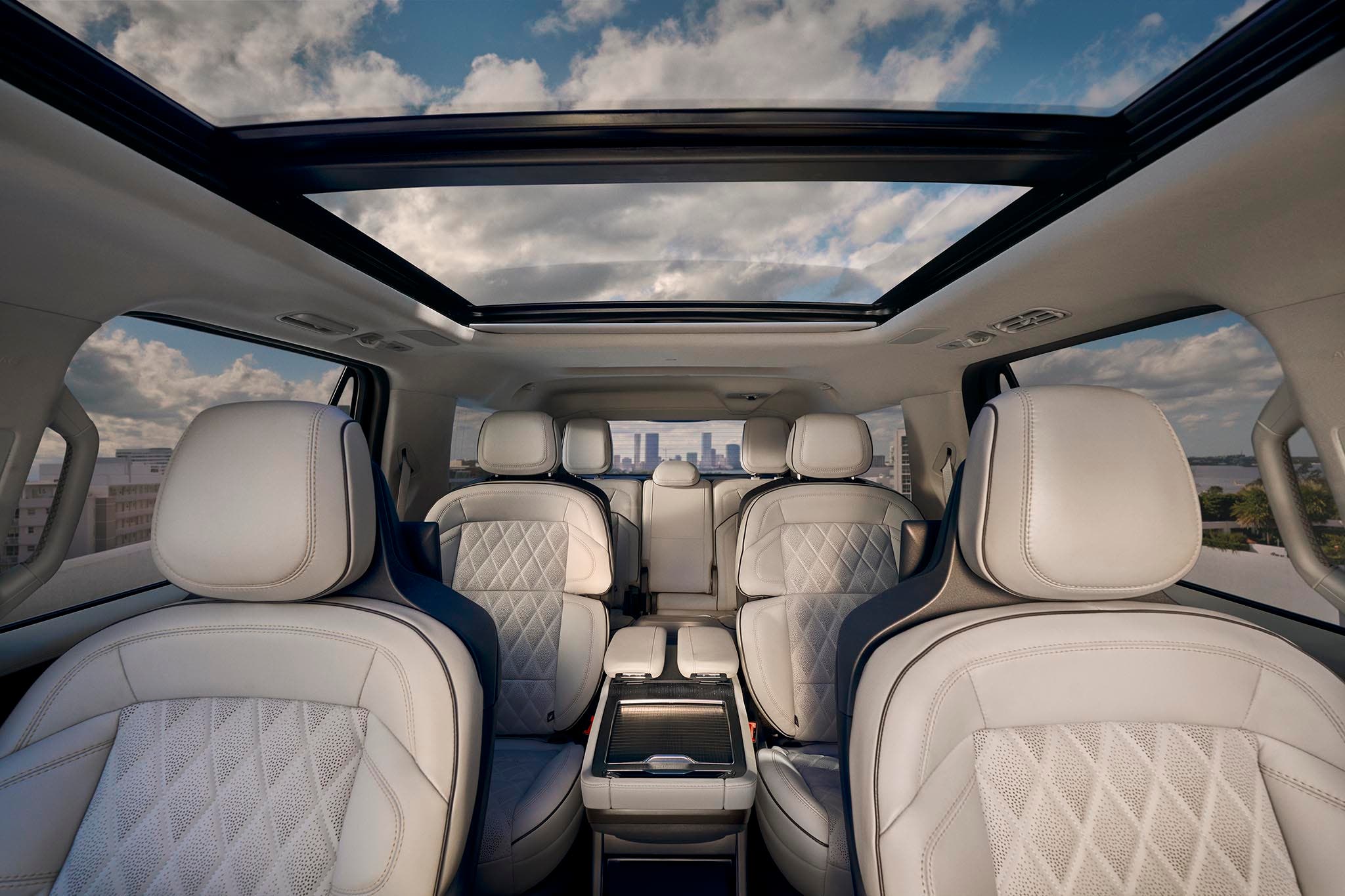 2027 Lincoln Navigator interior with three rows of seating