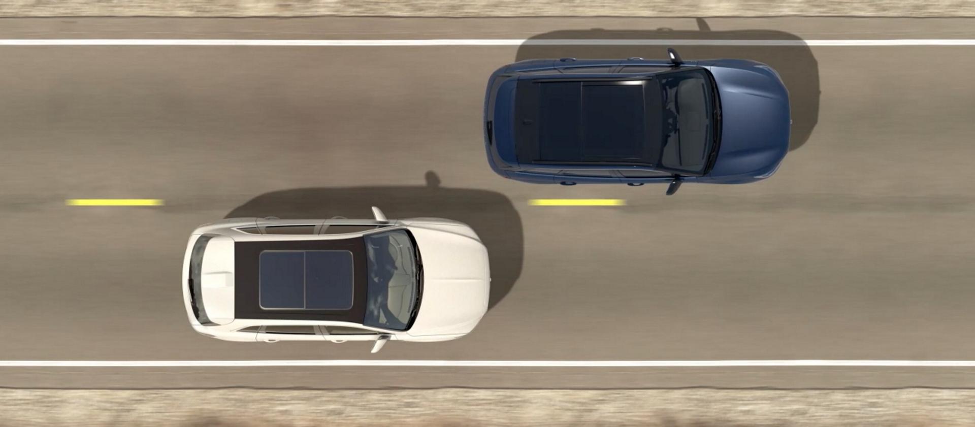 A 2026 Lincoln Aviator® SUV is shown passing another vehicle from above