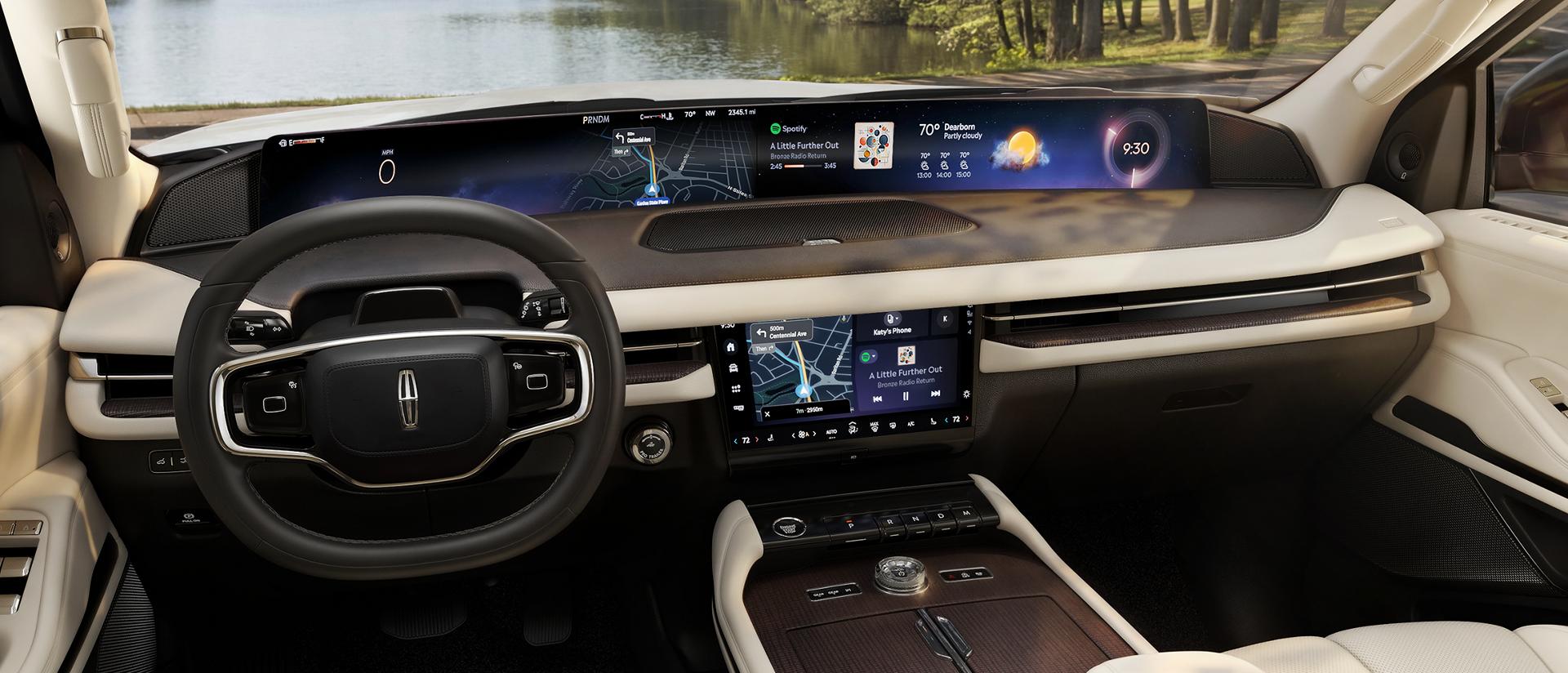 The interior of a 2027 Lincoln Navigator.