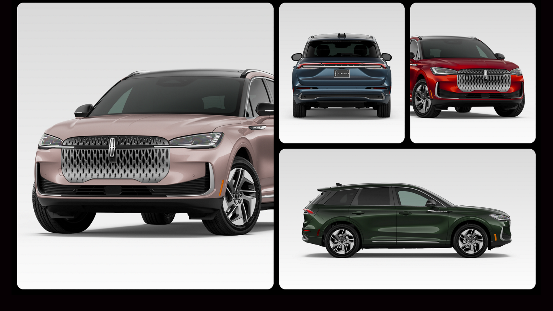 A gallery of images showcasing the exterior of the 2027 Lincoln Corsair® Hybrid