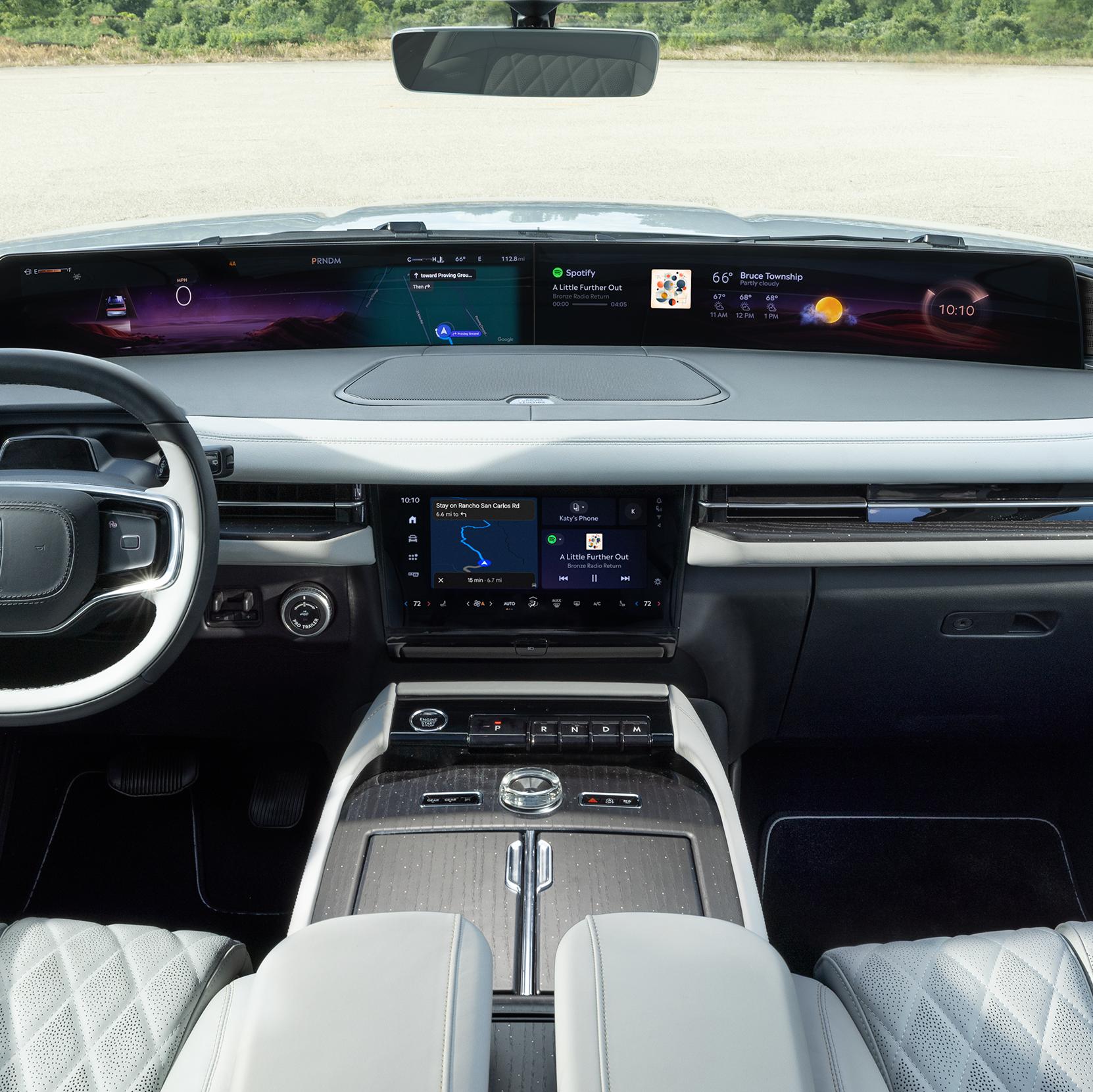 The steering wheel and partial view of the dash of a 2027 Lincoln Navigator® Black Label™ SUV