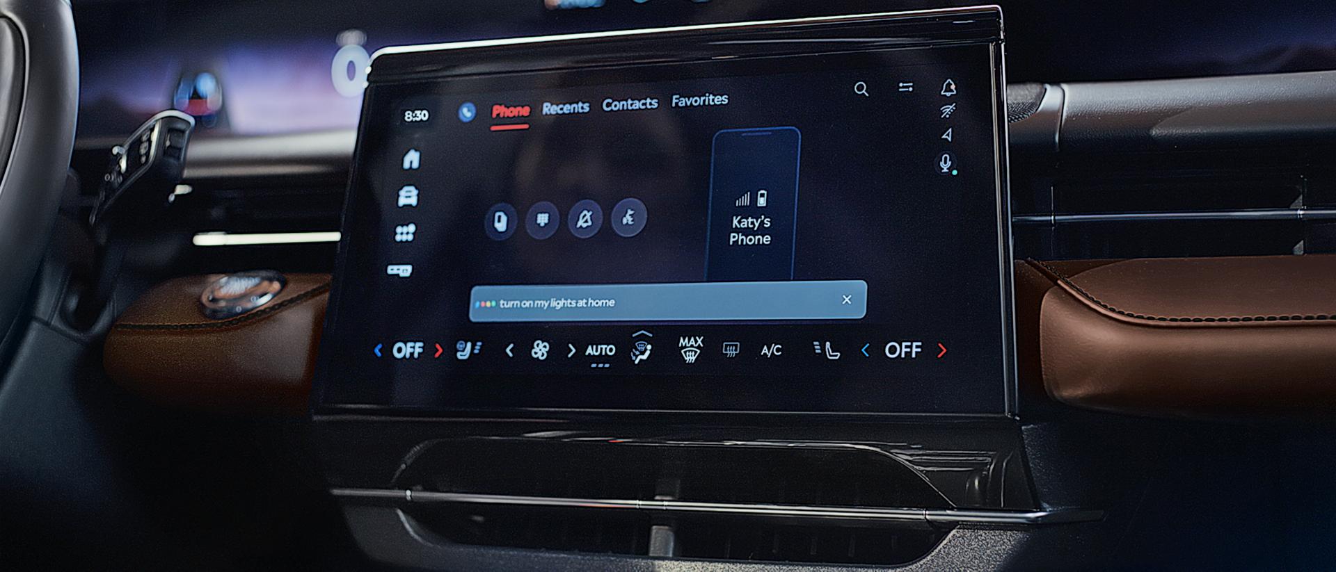 The center touchscreen of a 2026 Lincoln Nautilus® SUV displays Google assistant