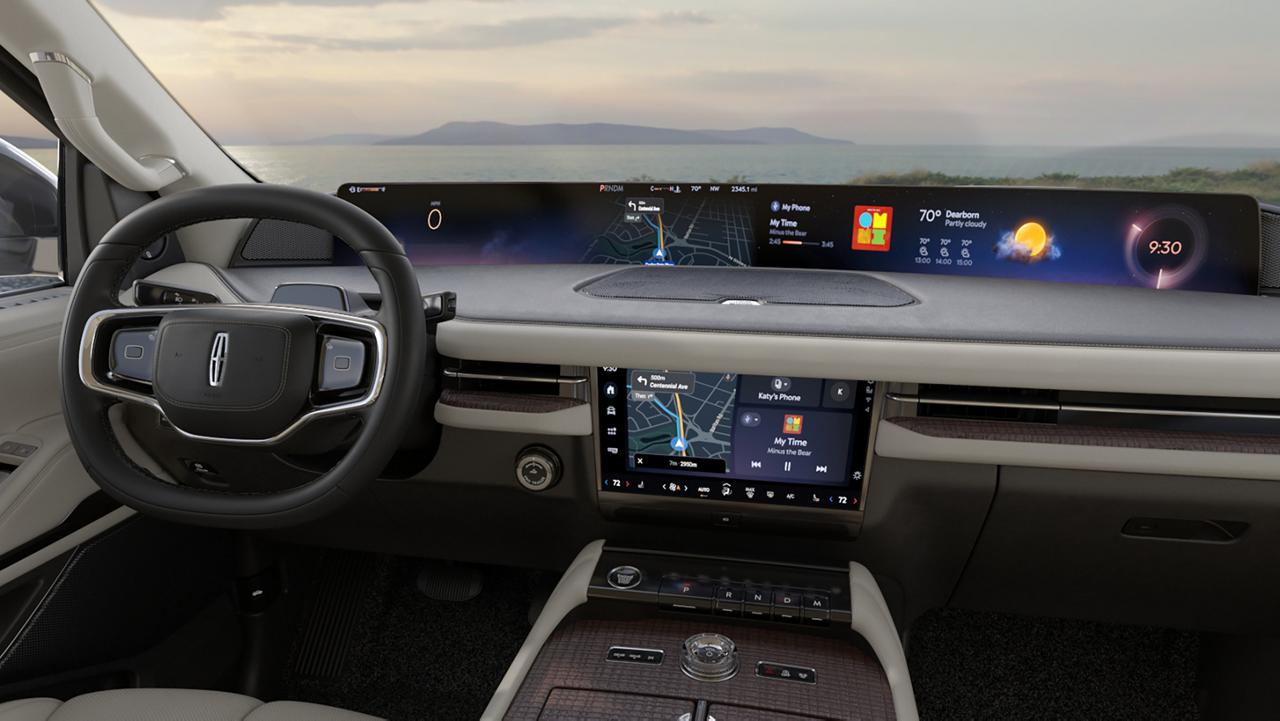 The 48-inch-wide panoramic display inside a 2027 Lincoln Navigator® SUV