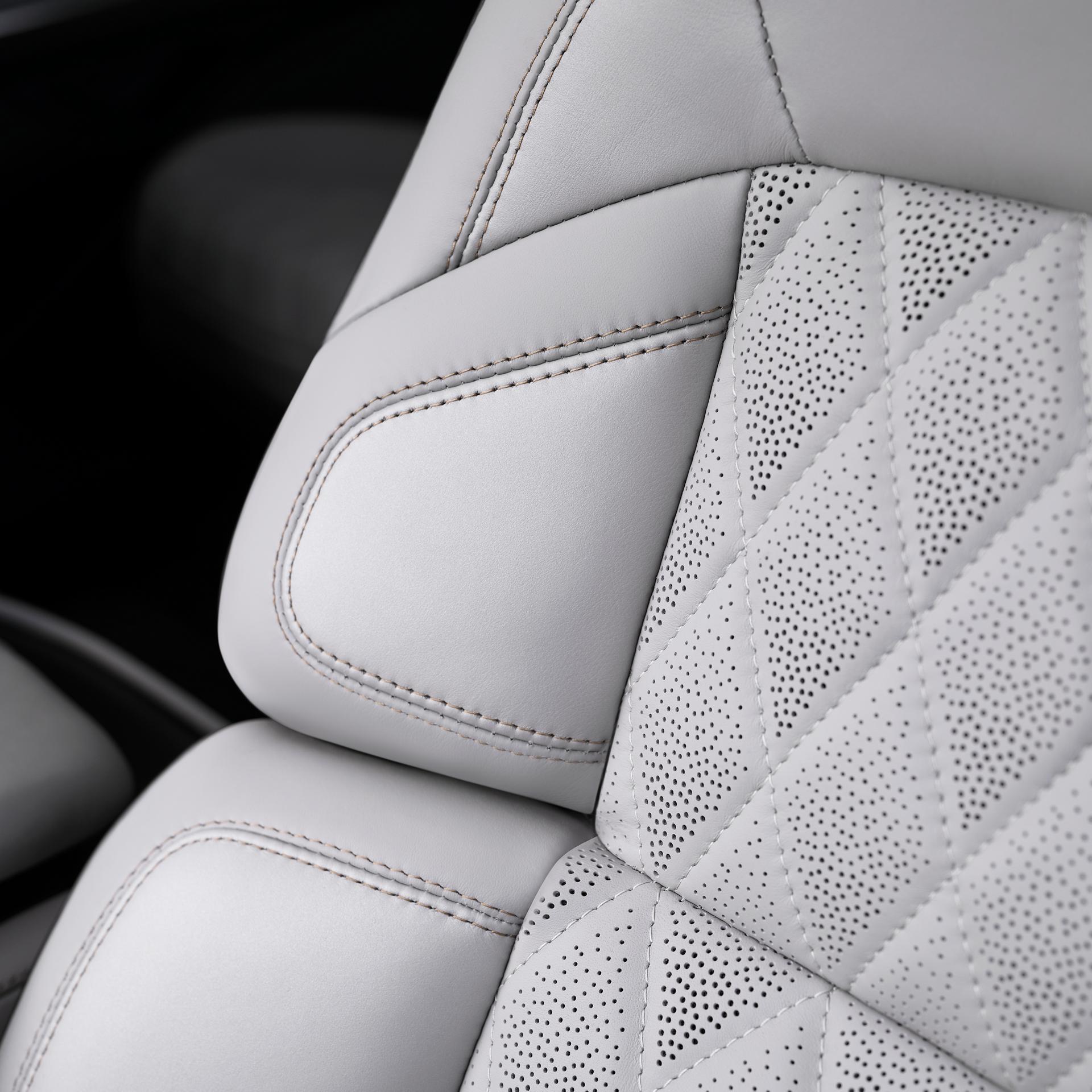 A detailed shot of the perforation pattern of a front seat in a 2027 Lincoln Navigator® SUV
