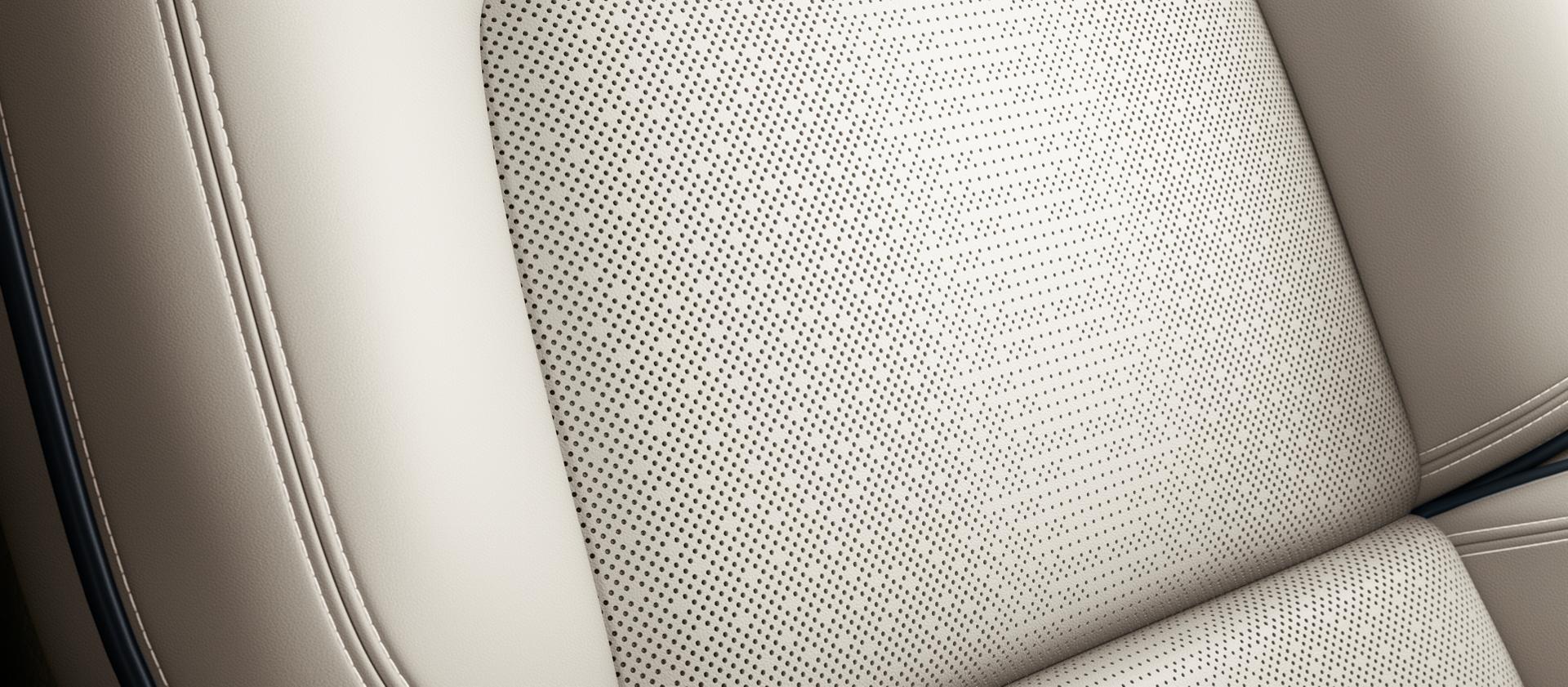 A close-up view of the seat perforation pattern of the moonbeam theme