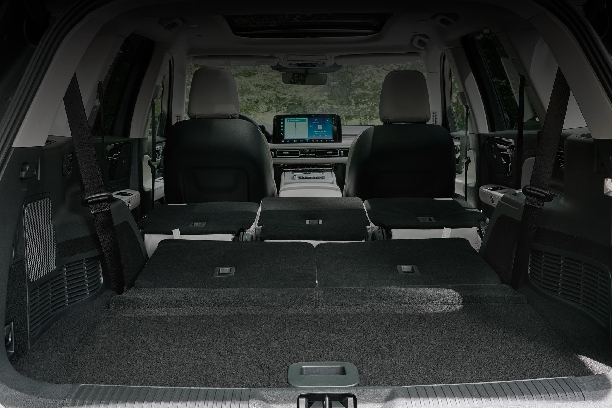 2027 Lincoln Aviator interior with three rows of seating