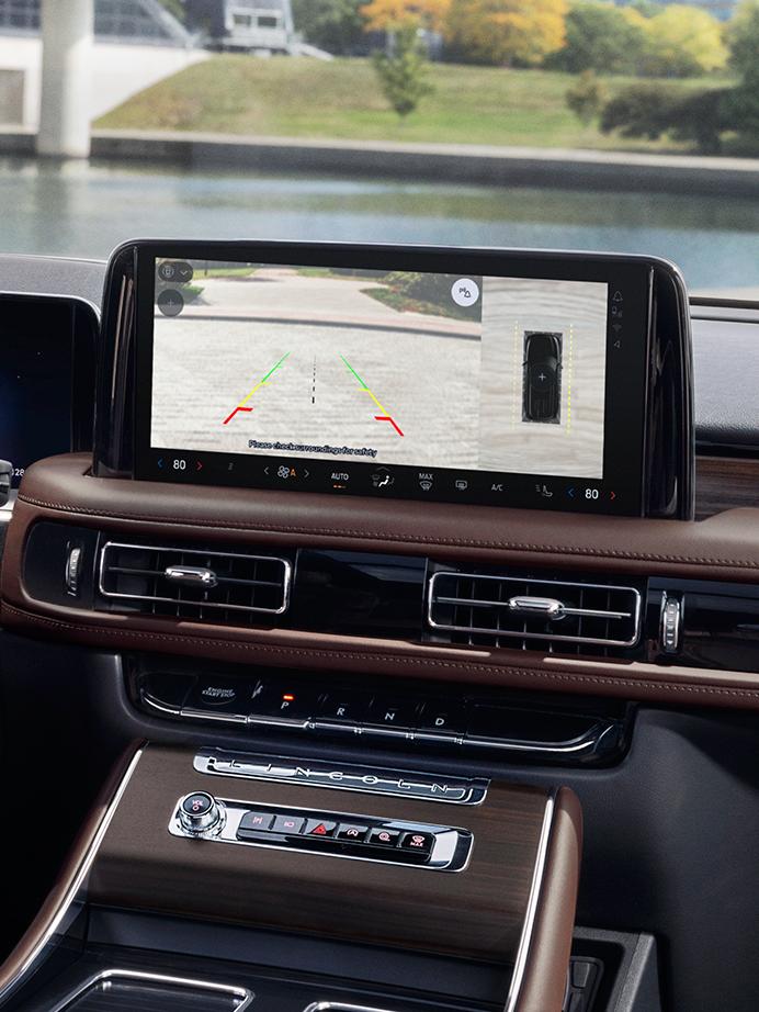 The 360-degree camera shown on the touchscreen.