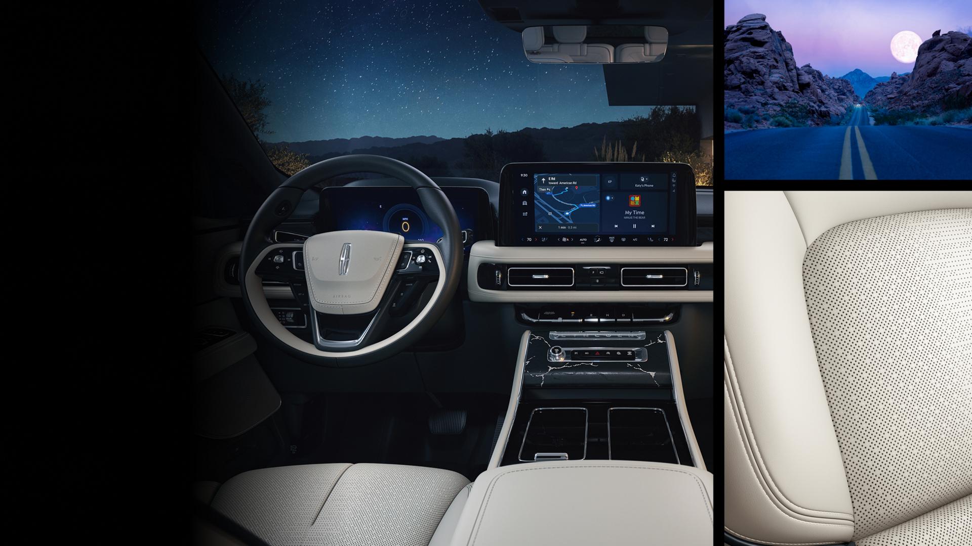 El tema interior de Moonbeam dentro de un SUV Lincoln Black Label™ Aviator® 2027