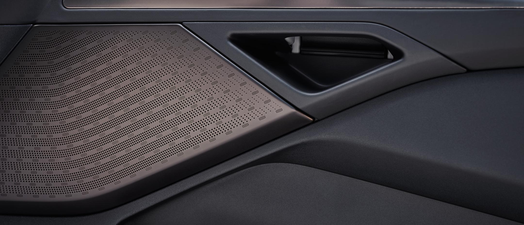 Video preview of the Revel Ultima 3D Audio System speaker grille inside the vehicle.