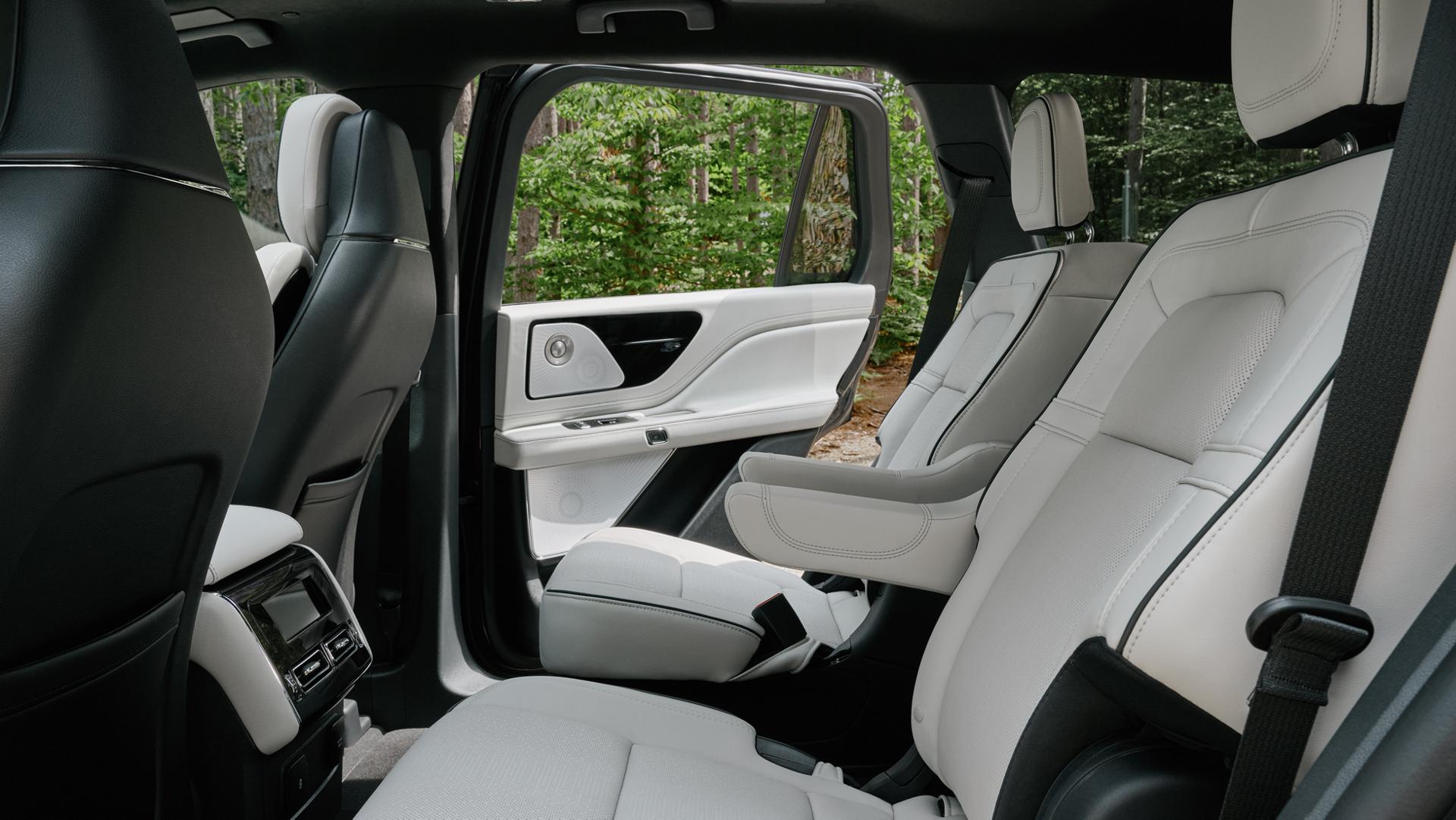 An audio system speaker cover in the door of a 2027 Lincoln Aviator® SUV