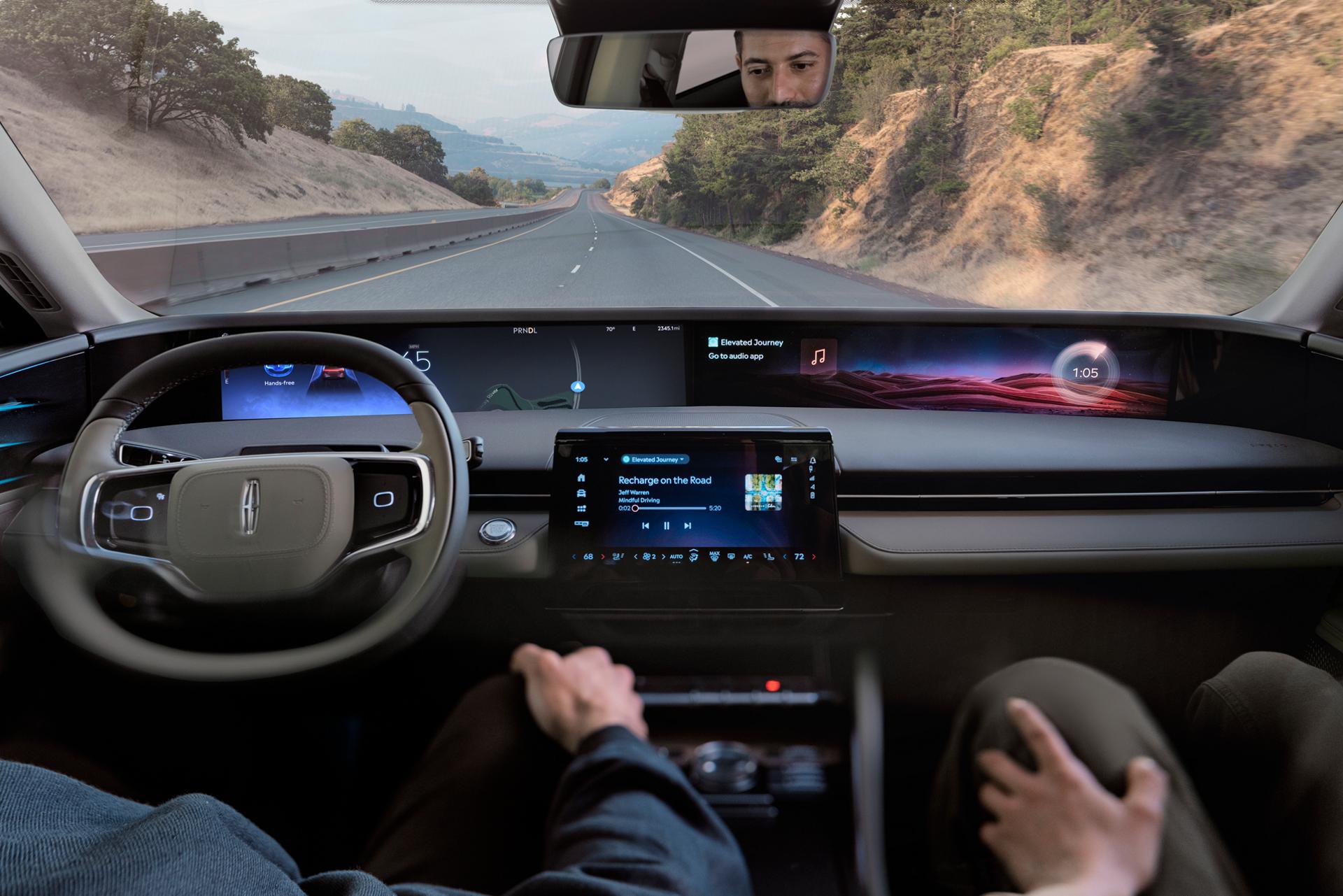 The driver of a 2026 Lincoln Nautilus® SUV utilizes BlueCruise hands-free highway driving