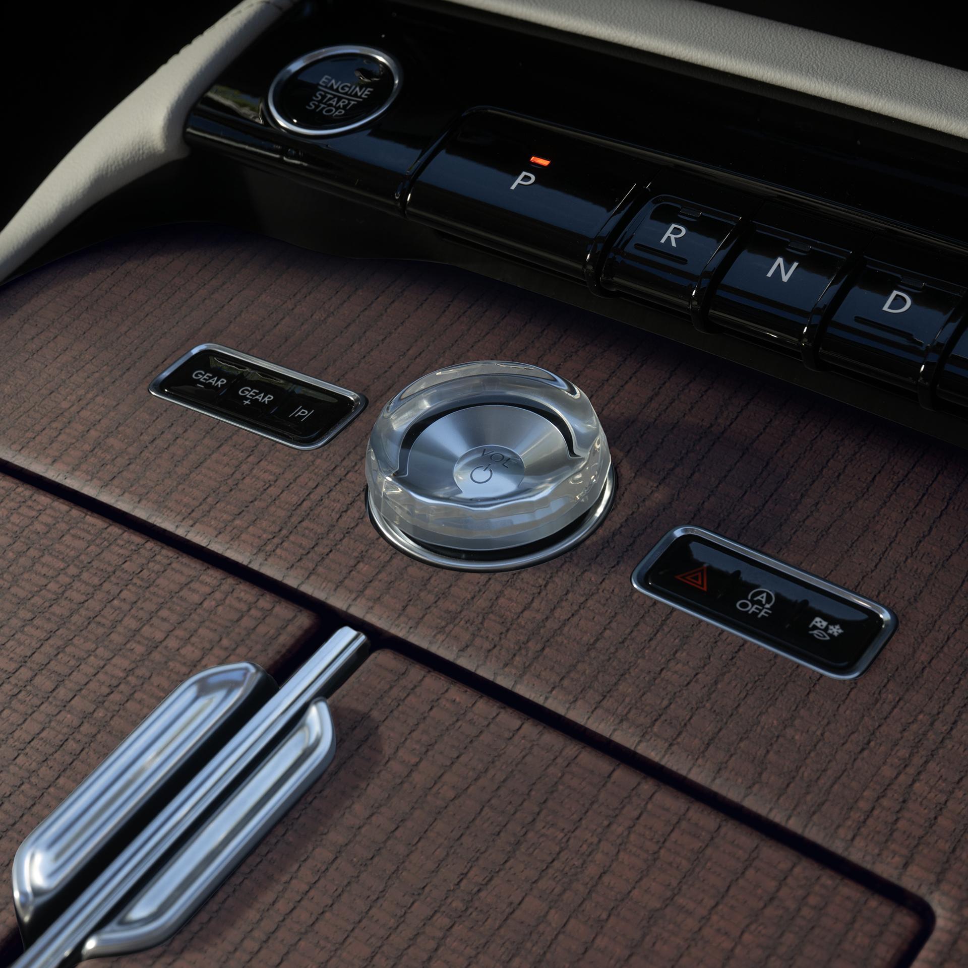A close up image of the crystal-inspired volume knob