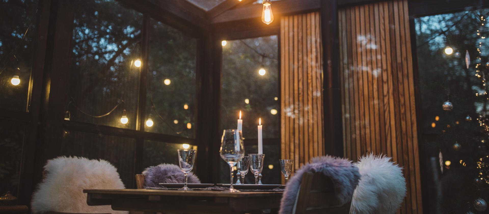 An outdoor dining area stands ready to host an engaging meal