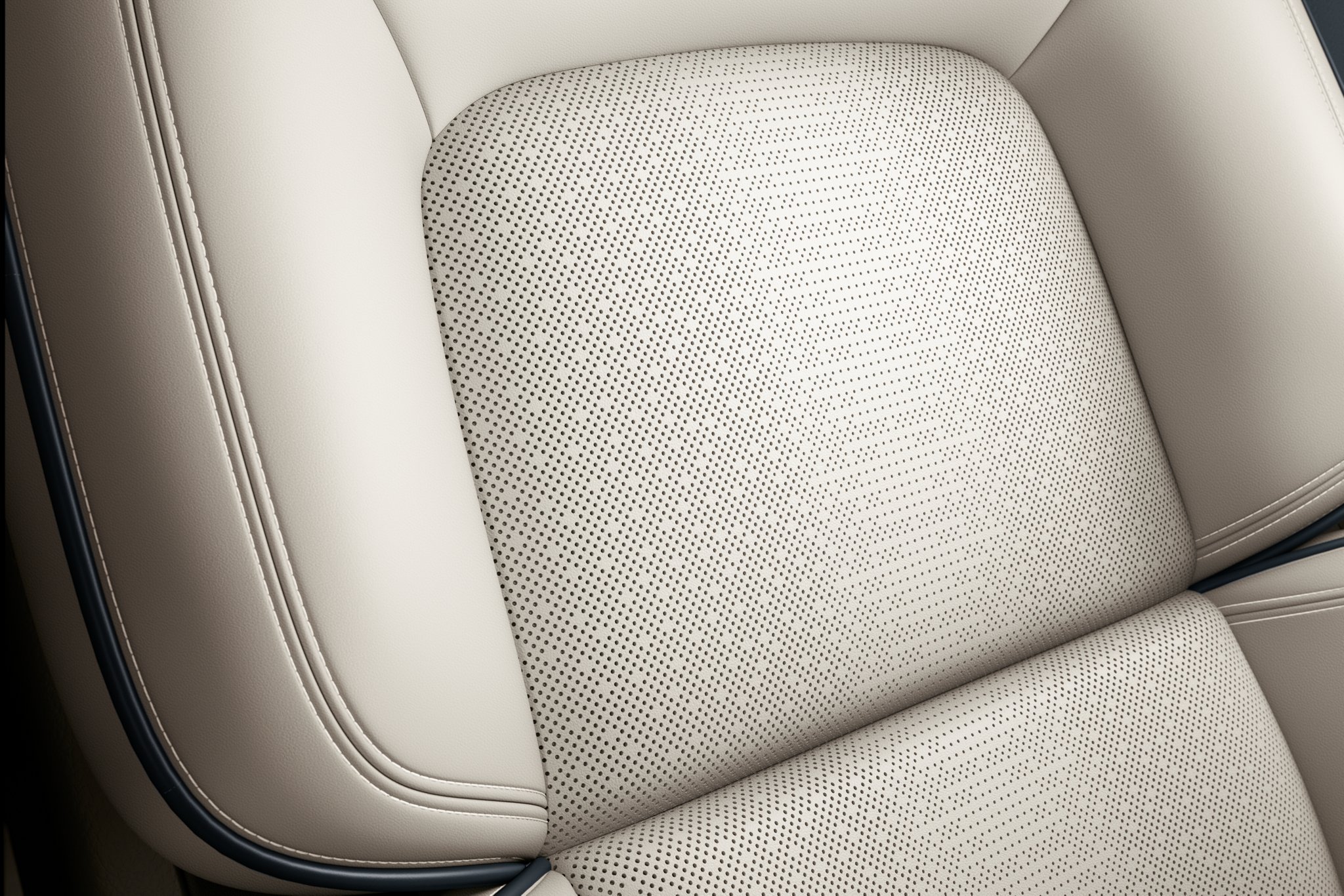 The fabric of a seat inside the moonbeam theme of the 2025 Lincoln Aviator.