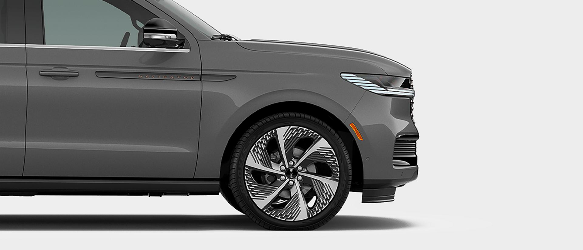 The 24" Bright Machined Aluminum wheel with Dark Tarnish Painted Pockets Optional with Atmospheric theme