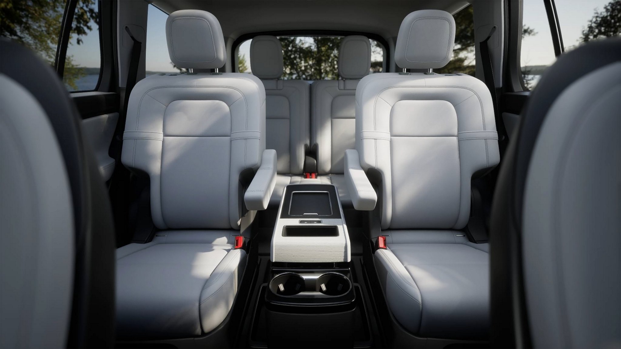 The second row of a 2026 Lincoln Aviator® SUV with captain's chairs