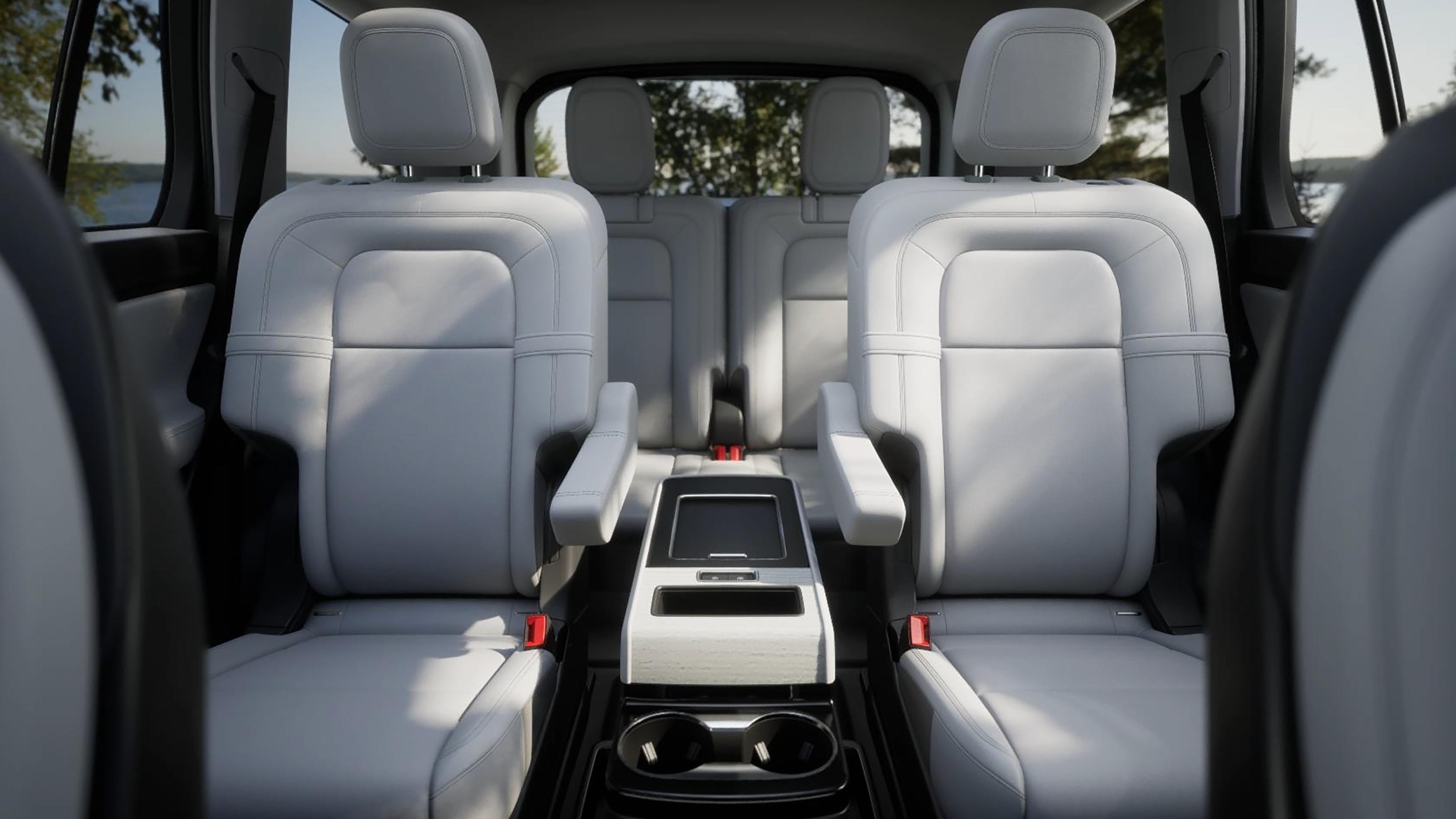 The second row of a 2026 Lincoln Aviator® SUV with captain's chairs