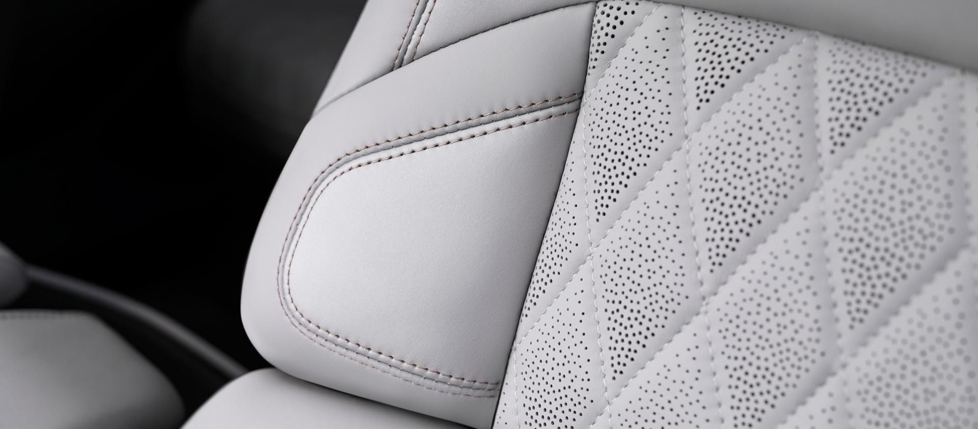 The quilted front seat of the Atmospheric theme in a 2027 Lincoln Navigator® Black Label™ SUV features extra padding
