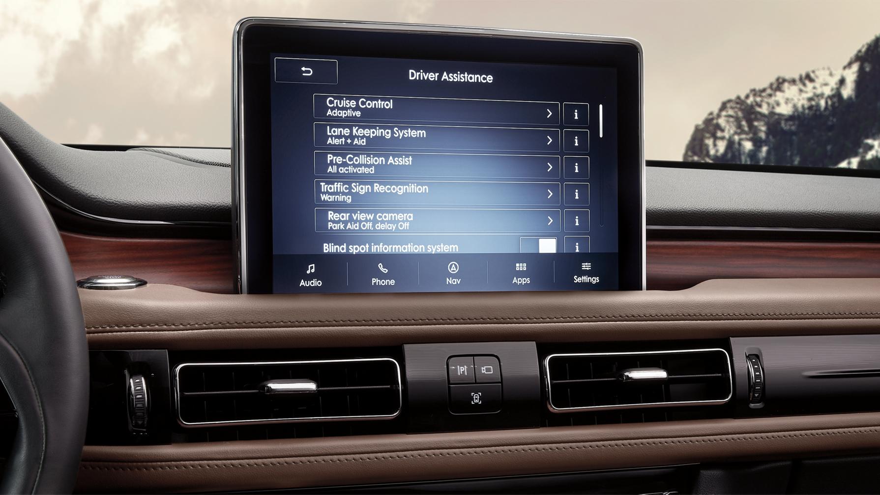The touchscreen inside of the Lincoln Aviator® SUV