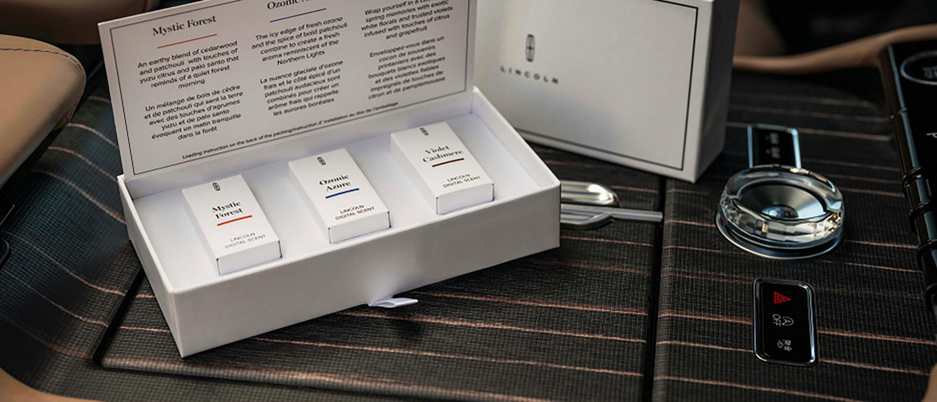 Los diferentes cartuchos de aromas digitales que se muestran